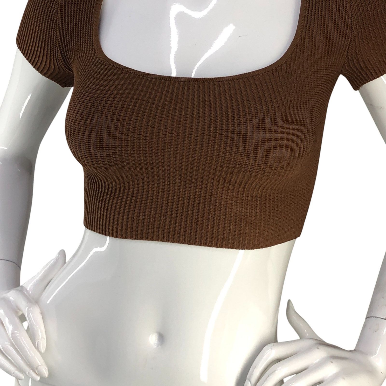 Aritzia Aritzia Babaton Size 2XS Top Sculpt Knit Square Neck Crop Size XXS / US 00 / IT 34 - 3 Thumbnail