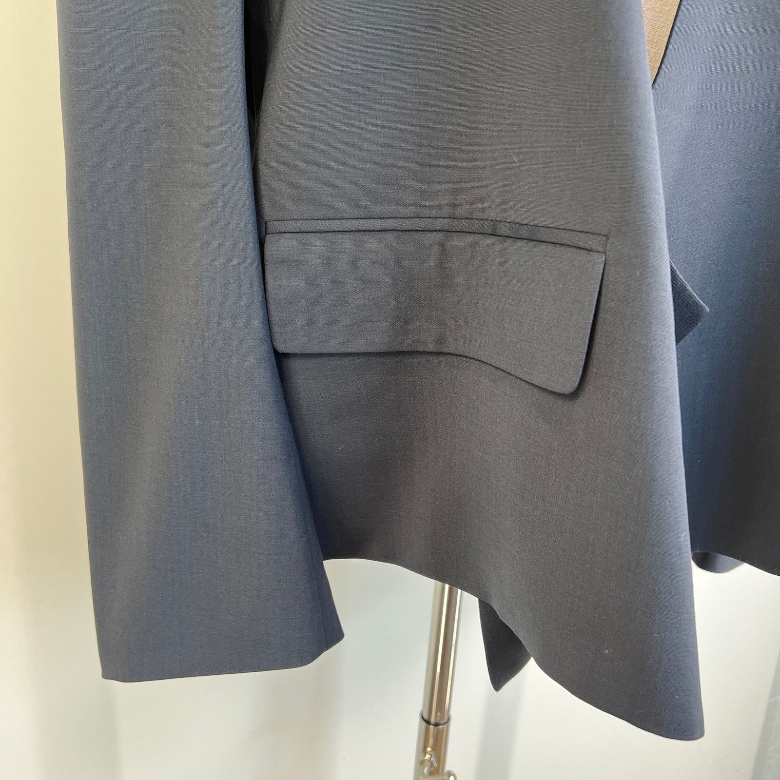 LOW CLASSIC Low Classic Curved Neck Blazer Navy Blue Size S / US 4 / IT 40 - 7 Thumbnail