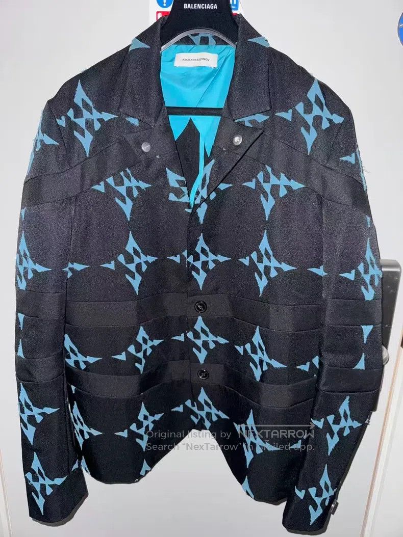 Other Kiko Kostadinov size L SS20 Blue Flower Suit Size 34R - 1 Thumbnail