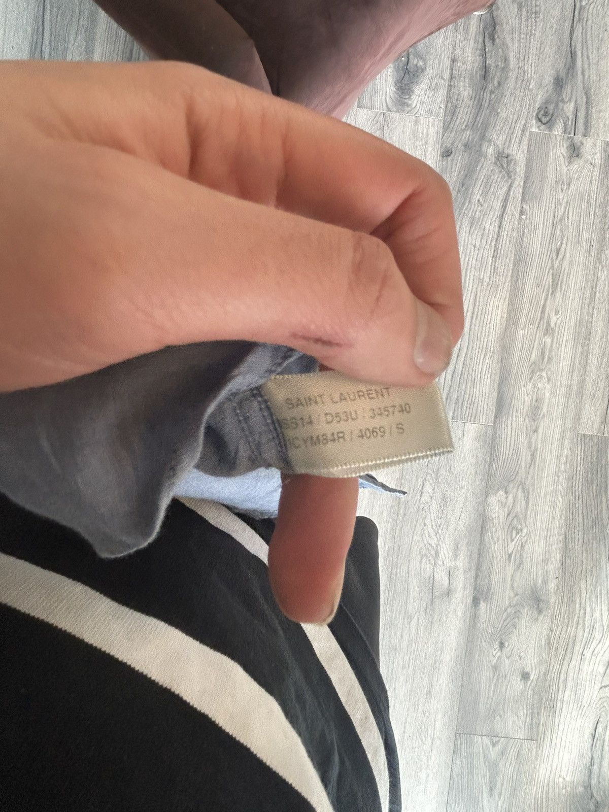 Saint Laurent Paris Light Blue Pocket Button-Up Shirt Size US S / EU 44-46 / 1 - 9 Thumbnail