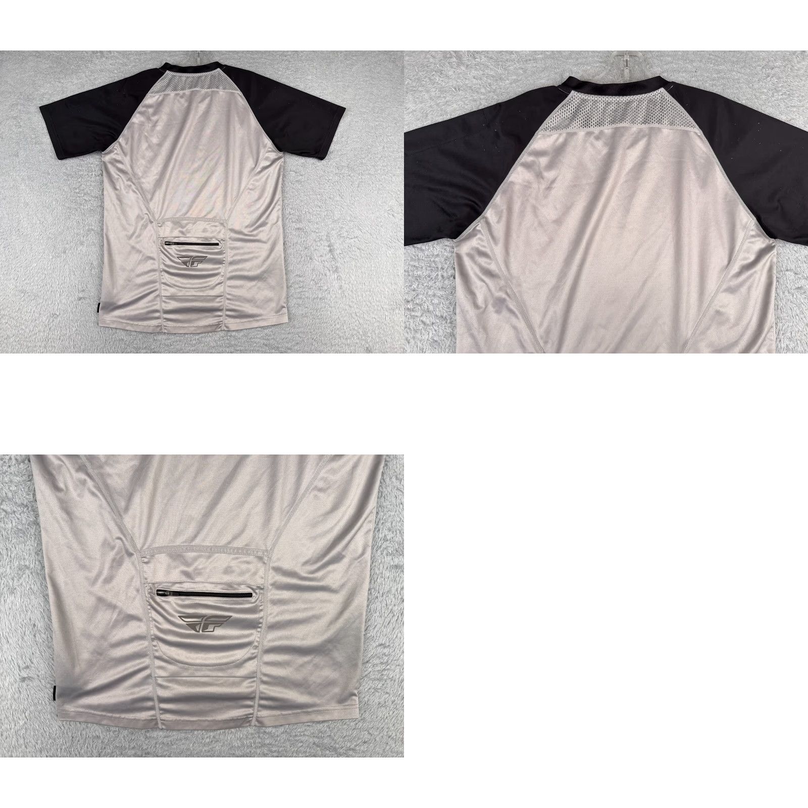Area Fly Racing Cycling Jersey Mens Shirt Adult Small Gray Black Long Sleeve V-Neck Pullover Pocket Jersey Performance Cycling Size US S / EU 44-46 / 1 - 9 Thumbnail