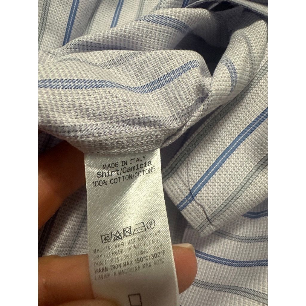 Ermenegildo Zegna Ermenegildo Zegna blue striped button down size XL Size US XL / EU 56 / 4 - 6 Thumbnail