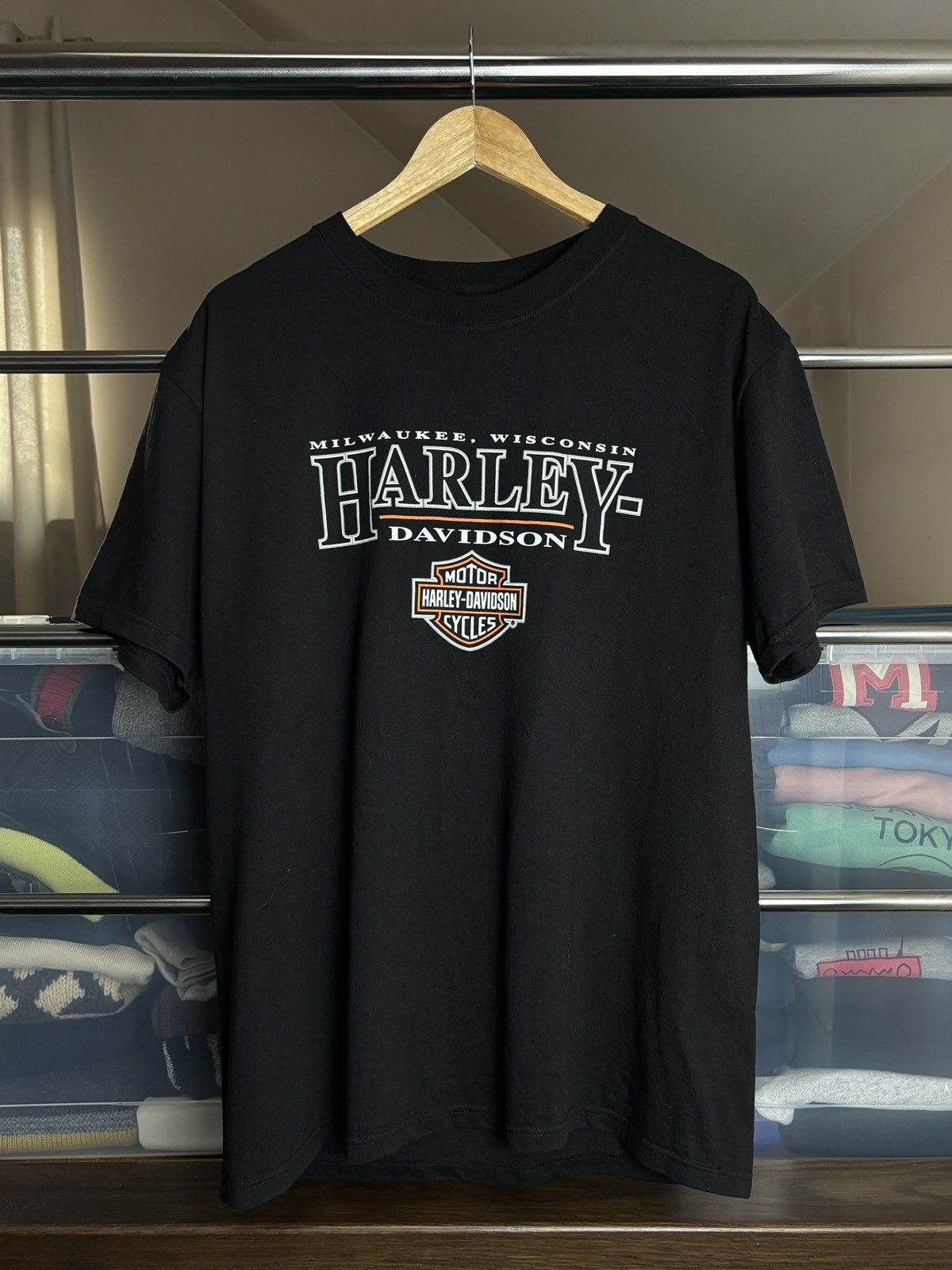 Harley Davidson × Vintage Harley Davidson Big Logo Motorcycle Vintage Tee Size US L / EU 52-54 / 3 - 2 Thumbnail