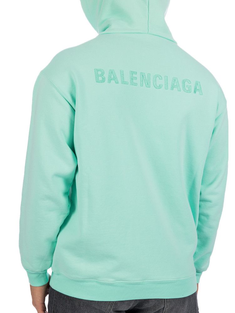 Balenciaga o1s1wg111124 Medium Fit Hoodie in Mint Green Size US S / EU 44-46 / 1 - 4 Thumbnail