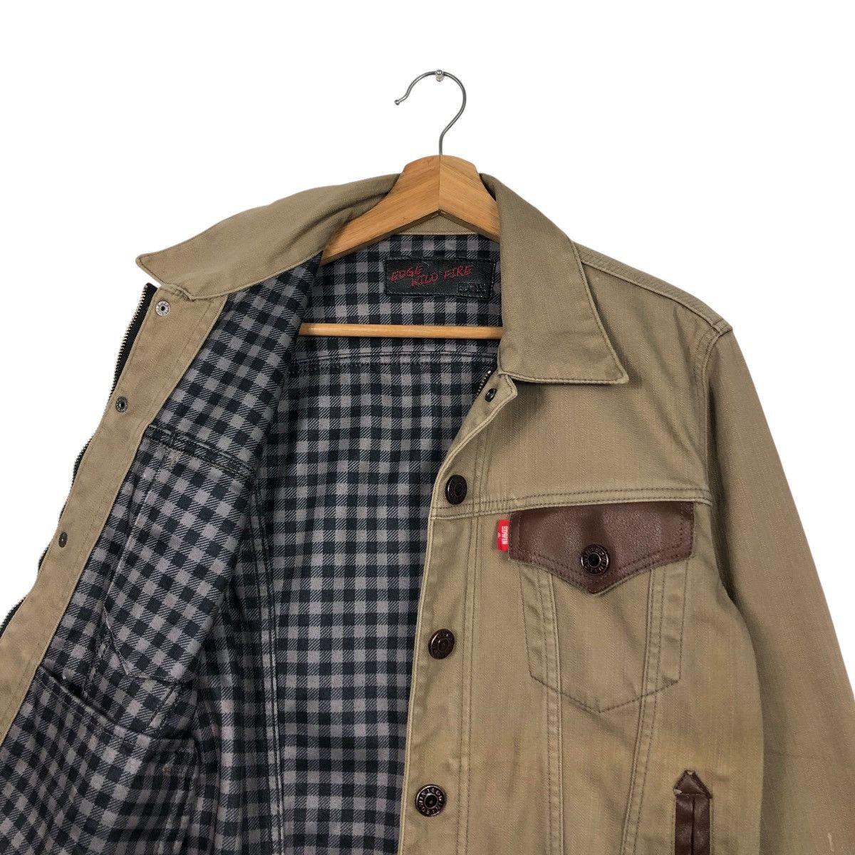 Edwin × Japanese Brand 🔥CROPPED BIKER JACKET EDWIN LEATHER PARTS POCKET Size US M / EU 48-50 / 2 - 14 Thumbnail