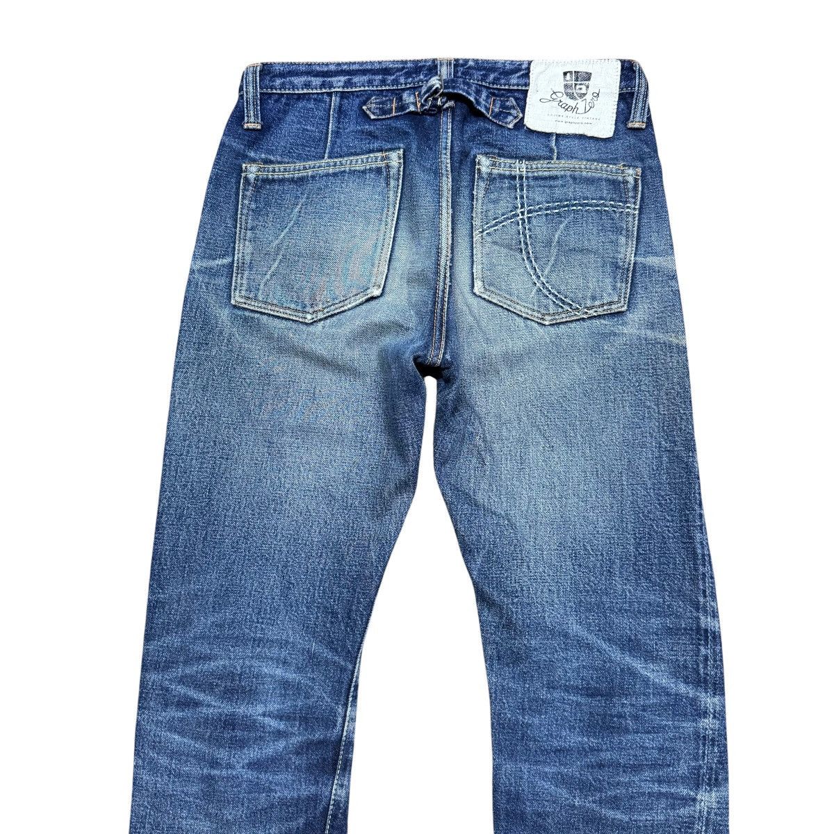 Jelado 17oz Graph Zero Distressed Denim Selvedge Jeans Natural Fade Size US 30 / EU 46 - 12 Thumbnail