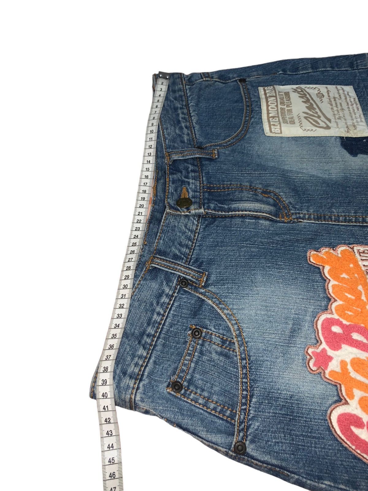 If Six Was Nine × Japanese Brand × Le Grande Bleu (L.G.B.) Vintage Blue moon blue patches denim mini skirt Size 30" / US 8 / IT 44 - 9 Thumbnail