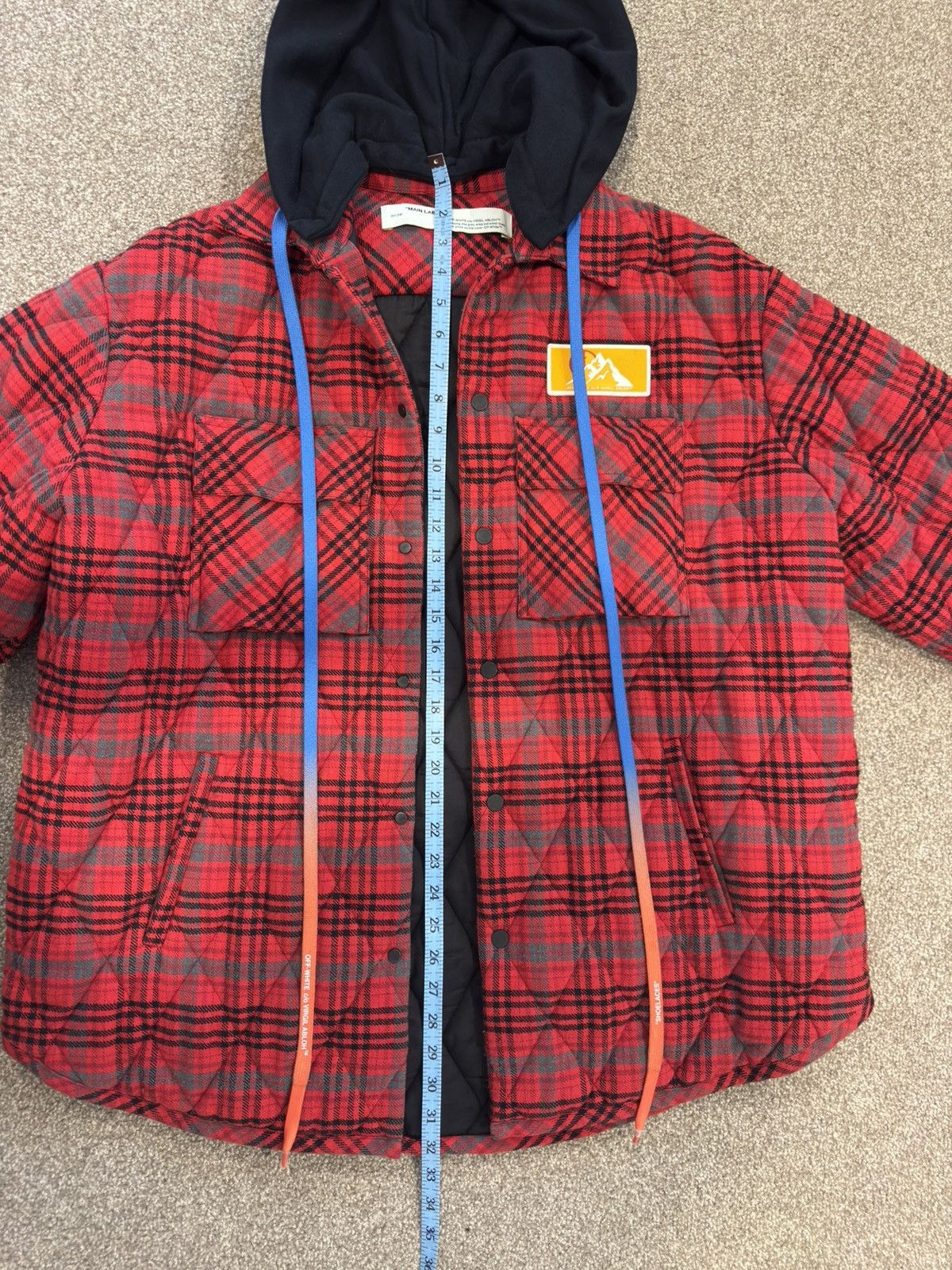Off-White OFF-WHITE RED HOODED FLANNEL JACKET Size US S / EU 44-46 / 1 - 12 Thumbnail