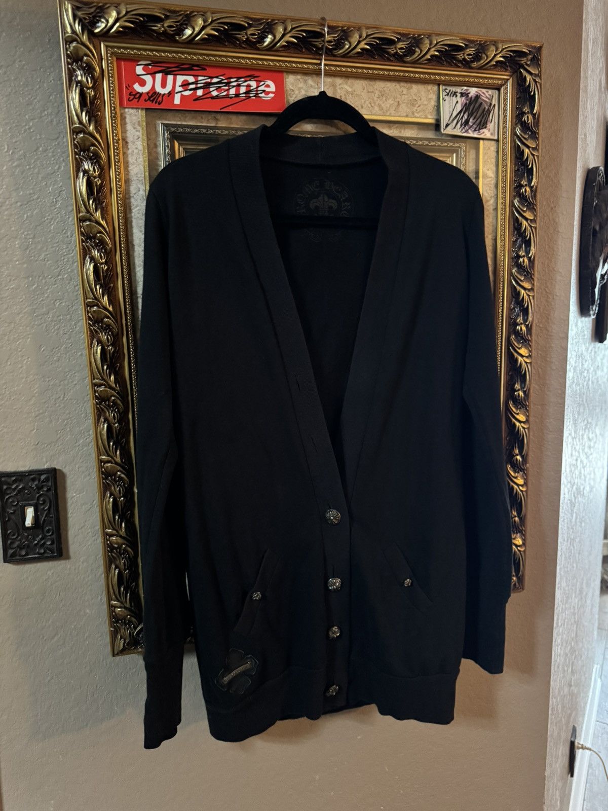 Chrome Hearts Chrome Hearts Button Up Leather Patch Cardigan Size US M / EU 48-50 / 2 - 3 Thumbnail