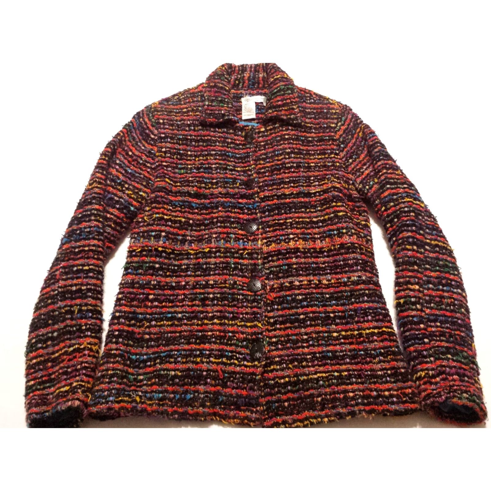 Coldwater Creek Coldwater Creek Womens Jacket Multicolor Striped Long Sleeve Button-Up Small Regular Fit Adults Womens Long Sleeve Jacket Size S / US 4 / IT 40 - 3 Thumbnail