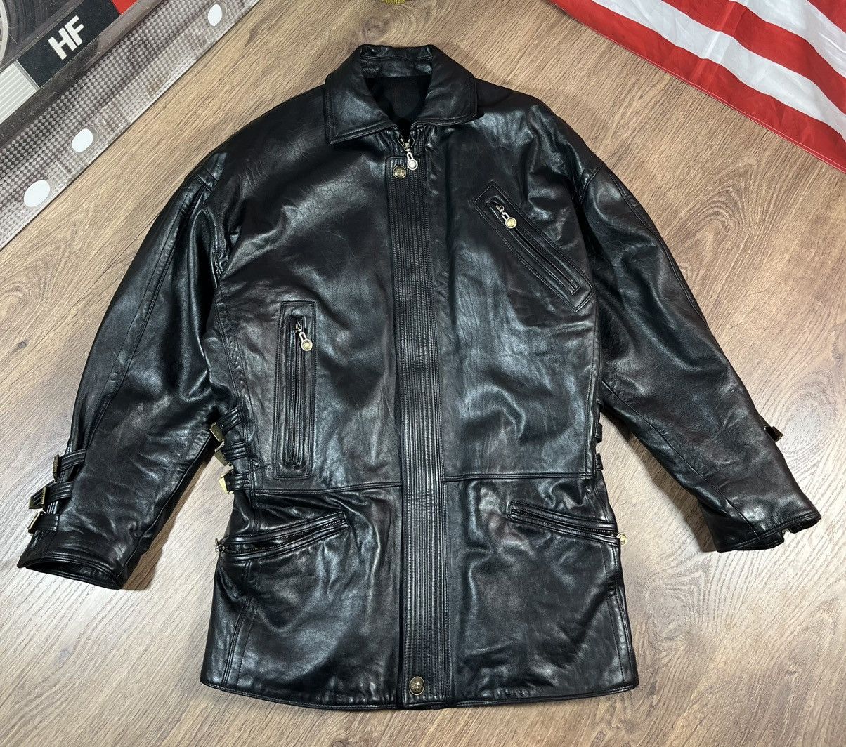 Versace GIANNI VERSACE 1992s LEATHER JACKET VERY RARE Size US XL / EU 56 / 4 - 1 Thumbnail