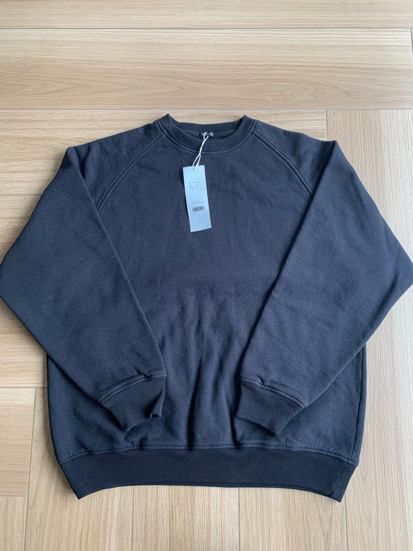 Comoli black crew neck sweatshirt with fleece lining Size US L / EU 52-54 / 3 - 1 Thumbnail