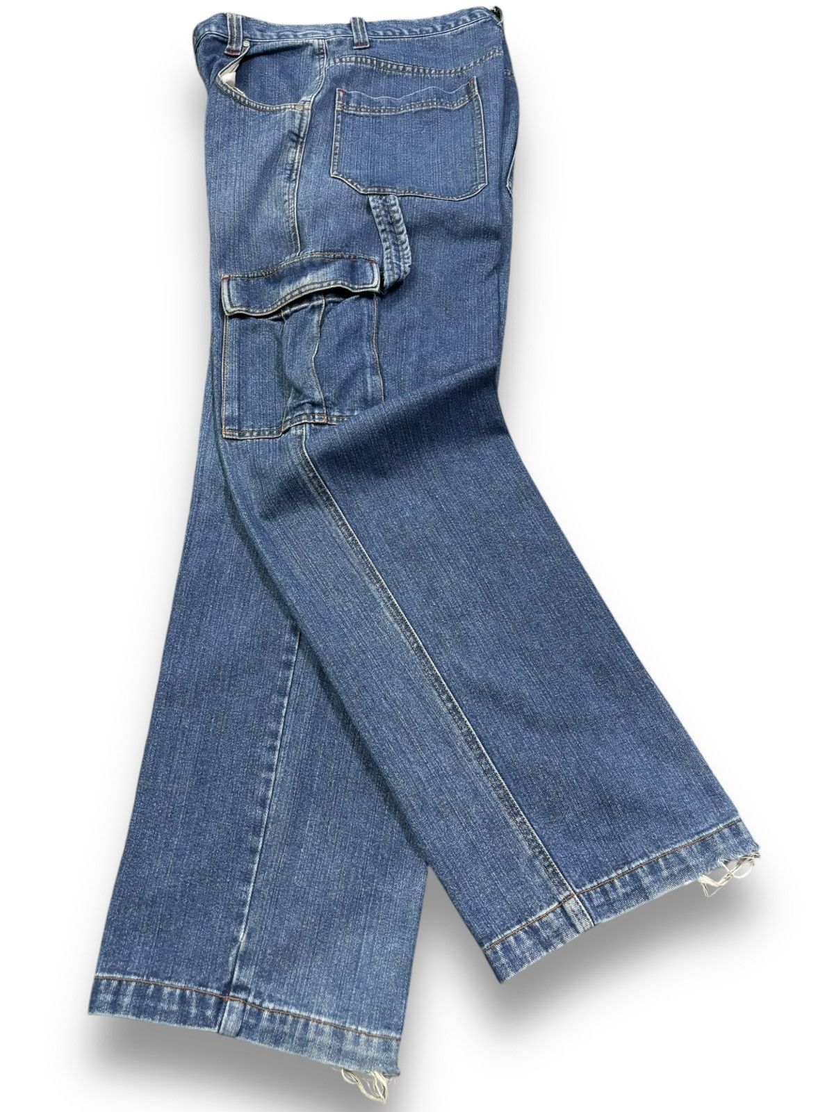 Airwalk Vintage Airwalk Blue Wash Faded Baggy Carpenter Cargo Jeans Size US 31 - 3 Thumbnail