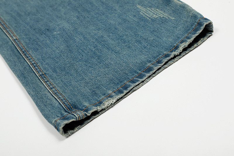 Vintage Retro men's washed whiskered loose straight gradient jeans Size US 34 / EU 50 - 6 Thumbnail