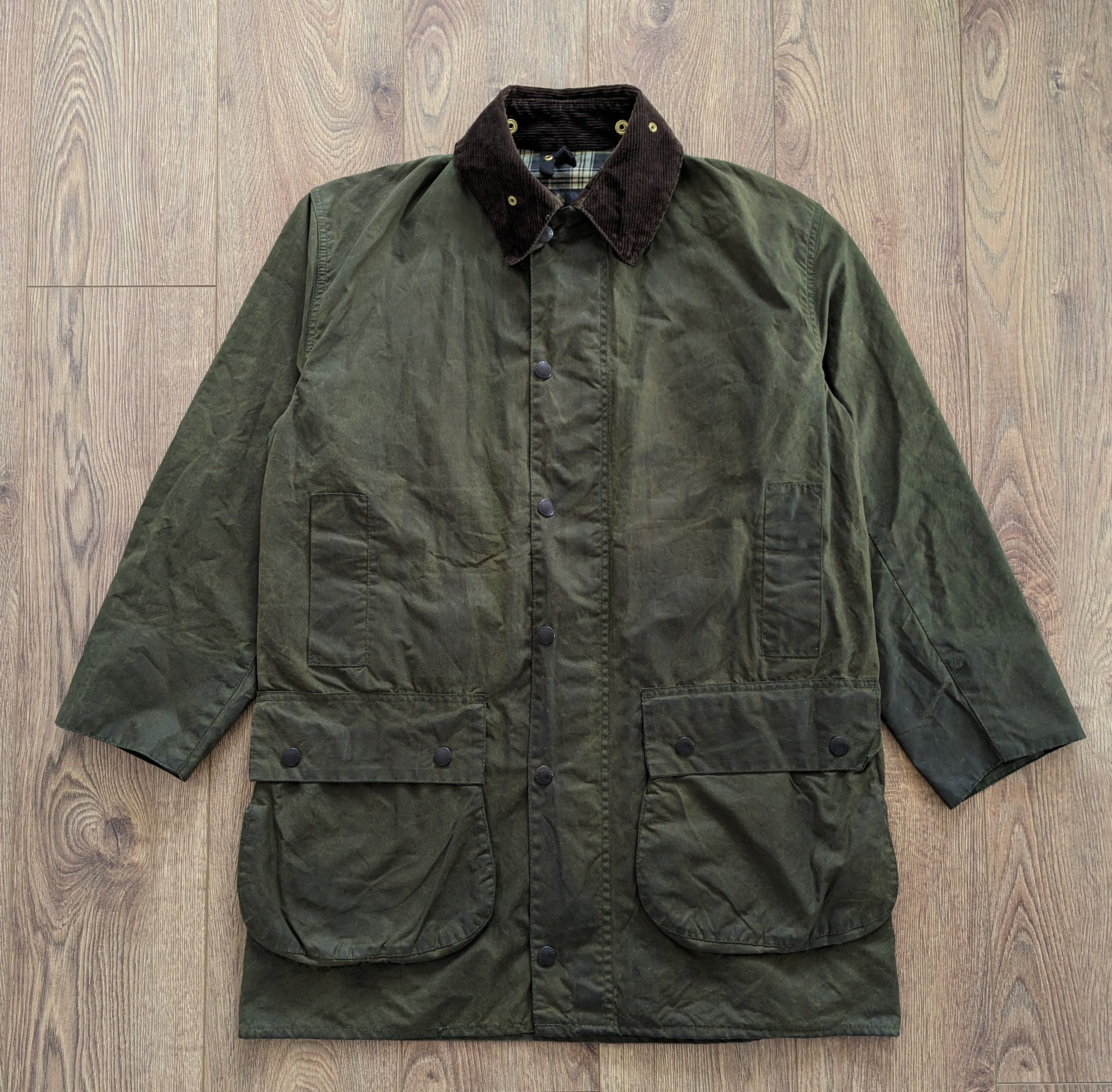 Barbour Vintage Barbour A200 Border Wax Jacket Made In England Green