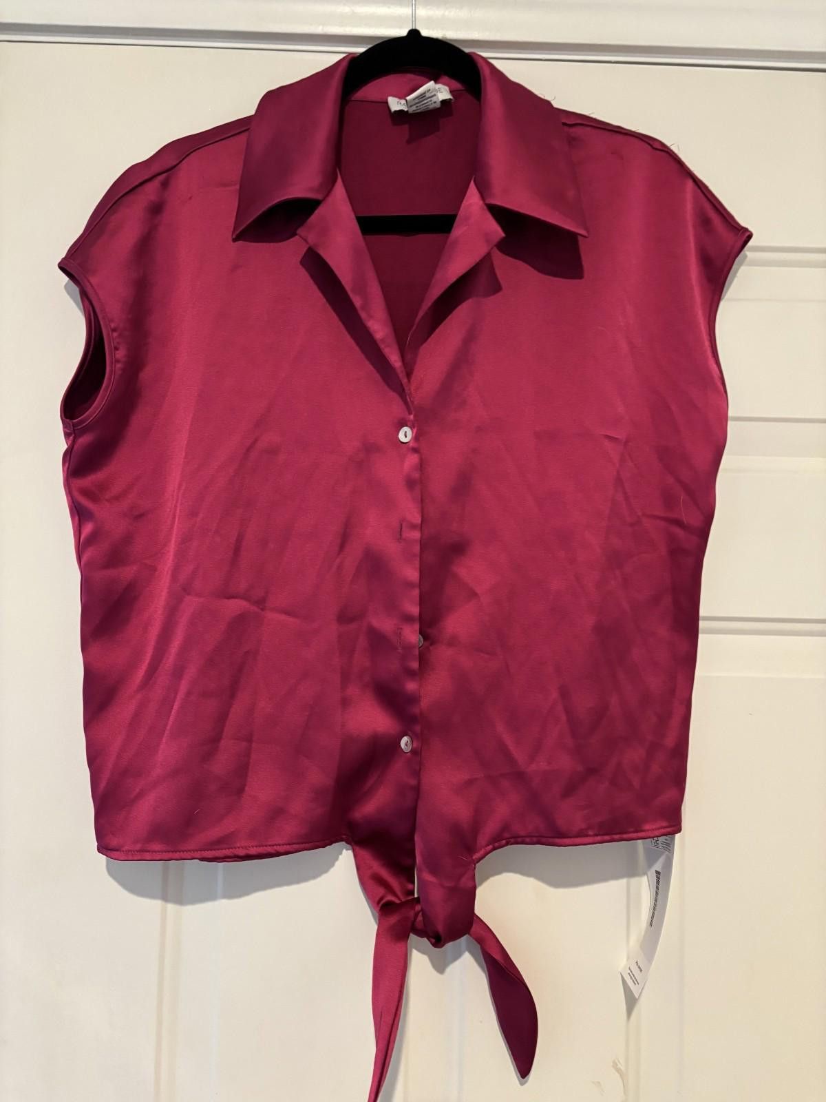 Designer womens Rachael Zoe sz S fuchsia shirt #407 Size S / US 4 / IT 40 - 1 Thumbnail