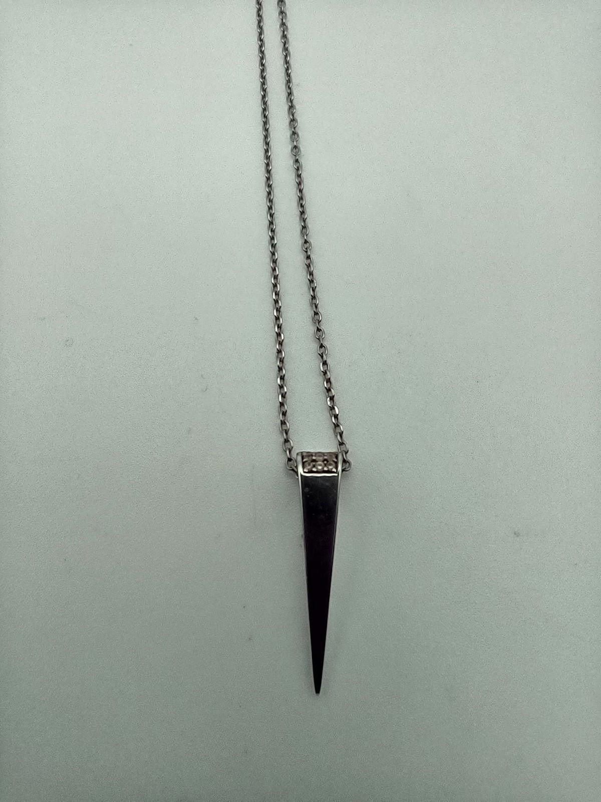 The Unbranded Brand Vtg 925 Sterling Silver Minimalist Spike Dagger Necklace 17" Size ONE SIZE - 1 Thumbnail