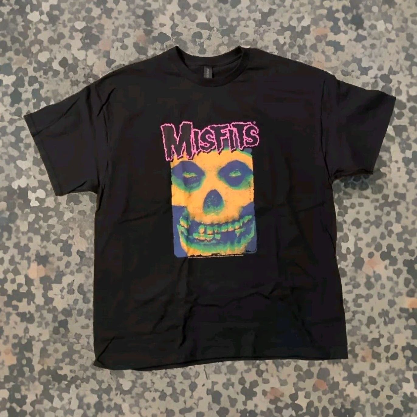 VINTAGE Misfits Gildan Heavy Cotton T-Shirt XL Black Crew Neck Short Sleeve 3 Color Print Fans Mens