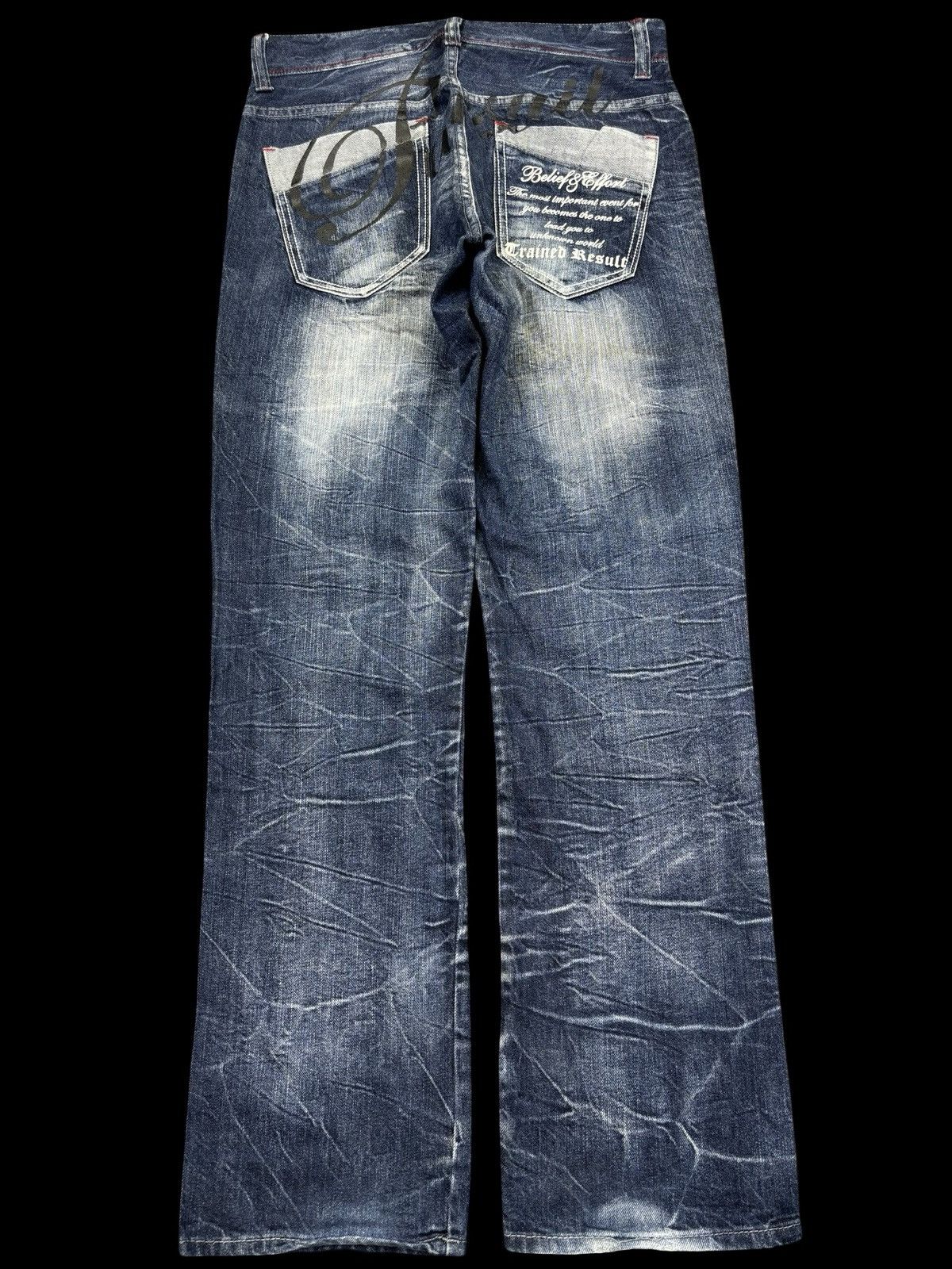 Japanese Brand 💥Wild Life Japan Street Fashion Crazy Fades Denim F871 Size US 32 / EU 48 - 2 Thumbnail