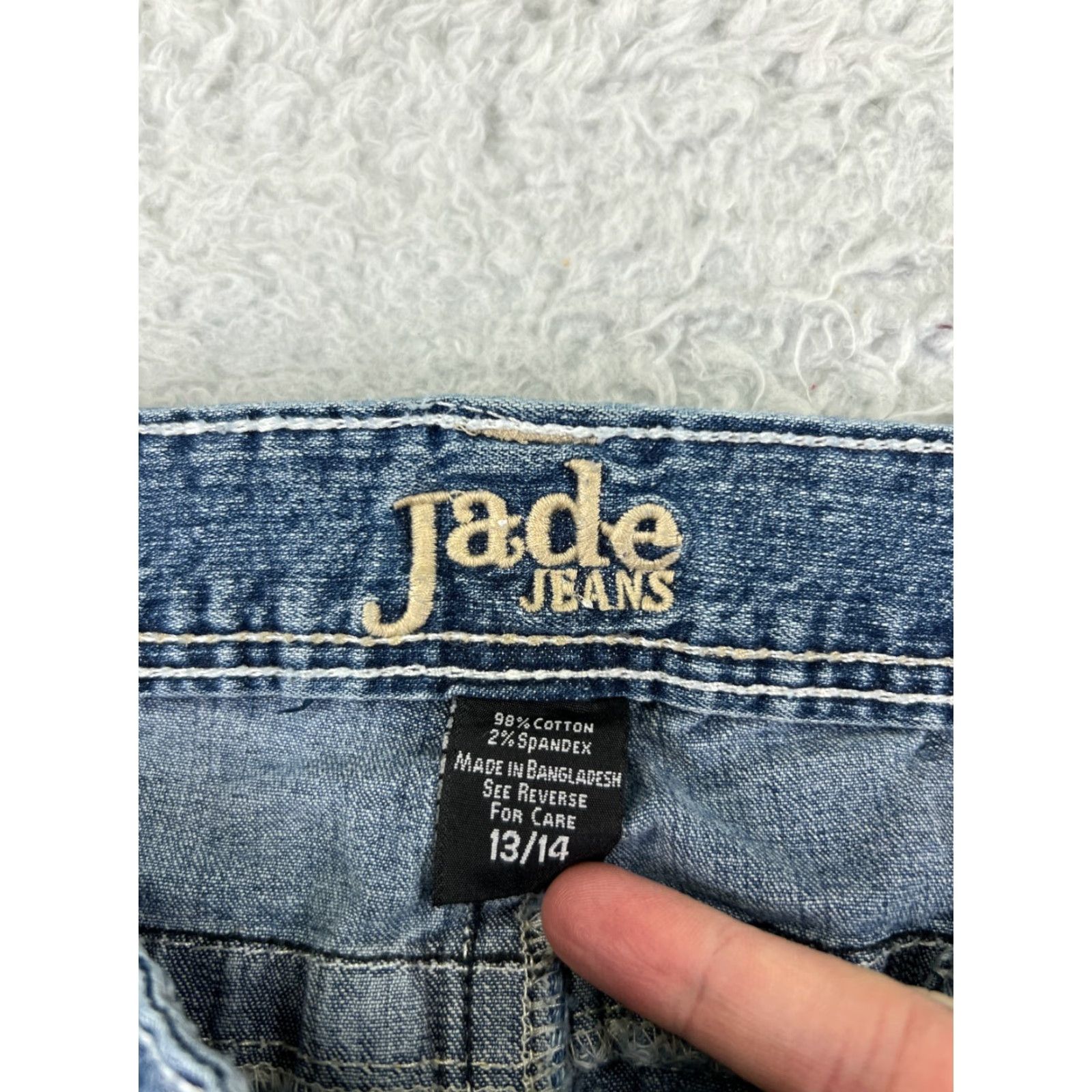 Vintage Jade Women's Flared Jeans Pants 30x30 Blue Denim Low Rise Stretch Casual Vintage 2000s Womens Size 34" / US 12 / IT 48 - 6 Thumbnail
