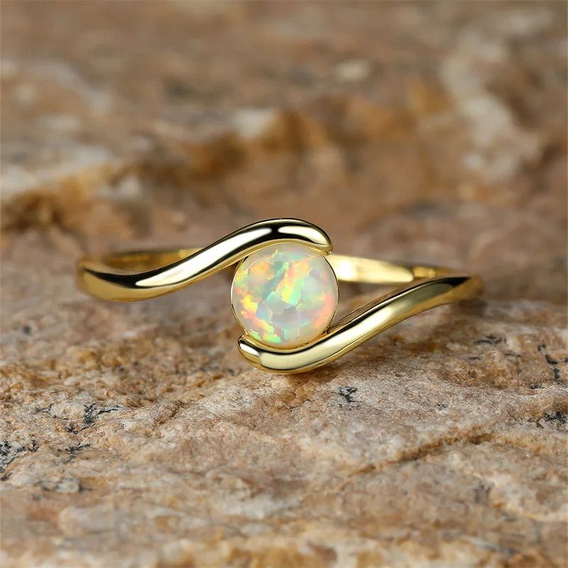 Jewelry White Fire Opal Ring Size ONE SIZE - 2 Thumbnail