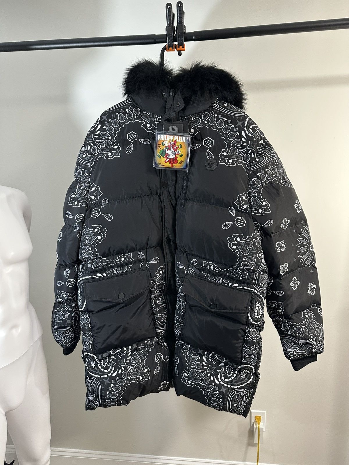 Philipp Plein Philipp Plein Paisley 4XL Puffer Skull Jacket Coat Size US XXL / EU 58 / 5 - 4 Thumbnail