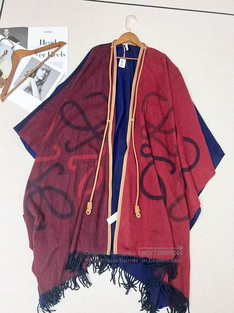 Loewe Loewe Multicolored Lamb Fur Big Logo Cloak Size ONE SIZE - 1 Thumbnail