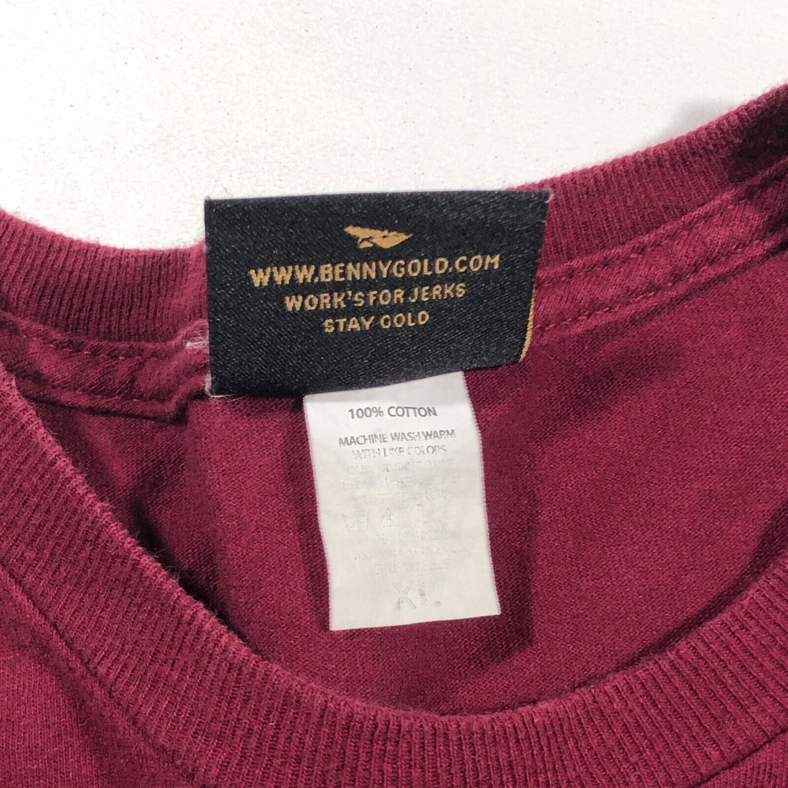 Benny Gold Benny Gold SF Start Today Maroon Yellow script Tee Size XL Size US XL / EU 56 / 4 - 7 Thumbnail