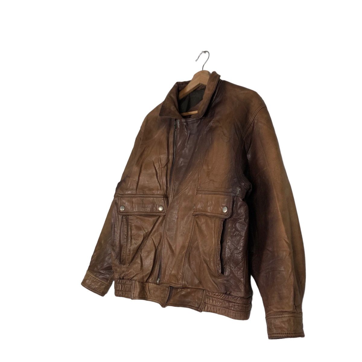 Japanese Brand 🔥Sun Faded Design Biker Jacket Leather Wind Armor Japan Size US M / EU 48-50 / 2 - 2 Thumbnail