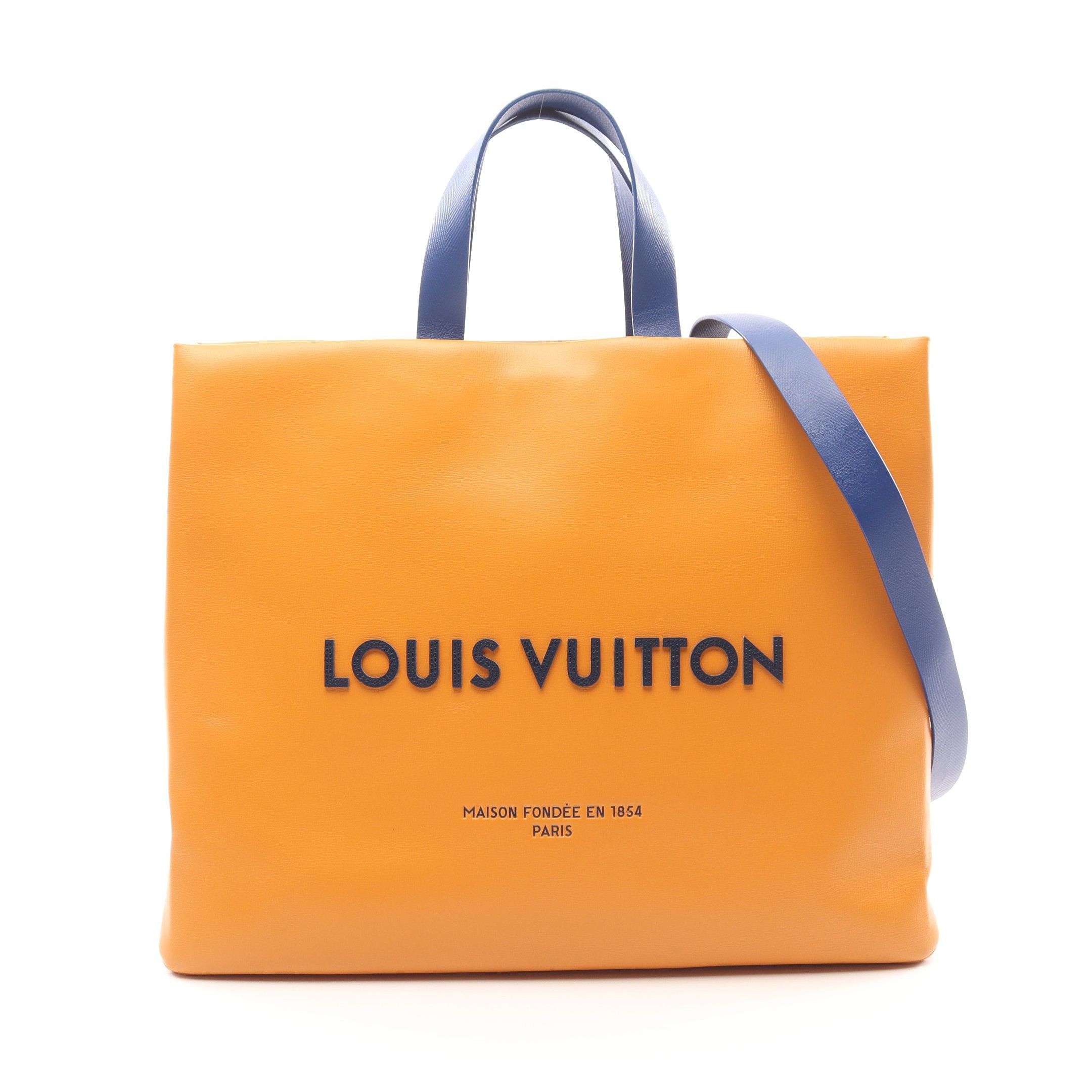 Louis Vuitton Louis Vuitton Shopper Tote Mm Saffron Handbag Bag Leather Orange Size ONE SIZE - 1 Thumbnail