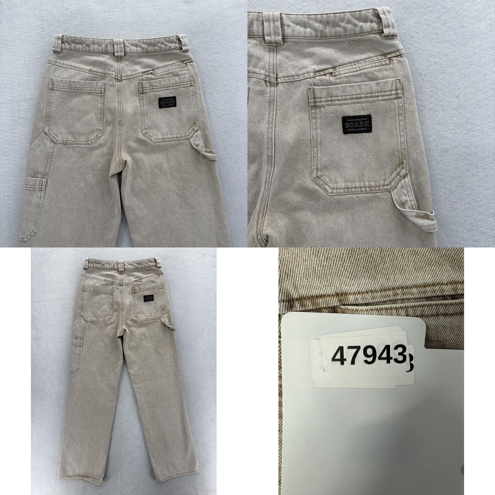 Roark Roark Carpenter Straight Jeans Womens 26 Beige High Rise Denim Workwear Jeans Size 26" / US 2 / IT 38 - 9 Thumbnail