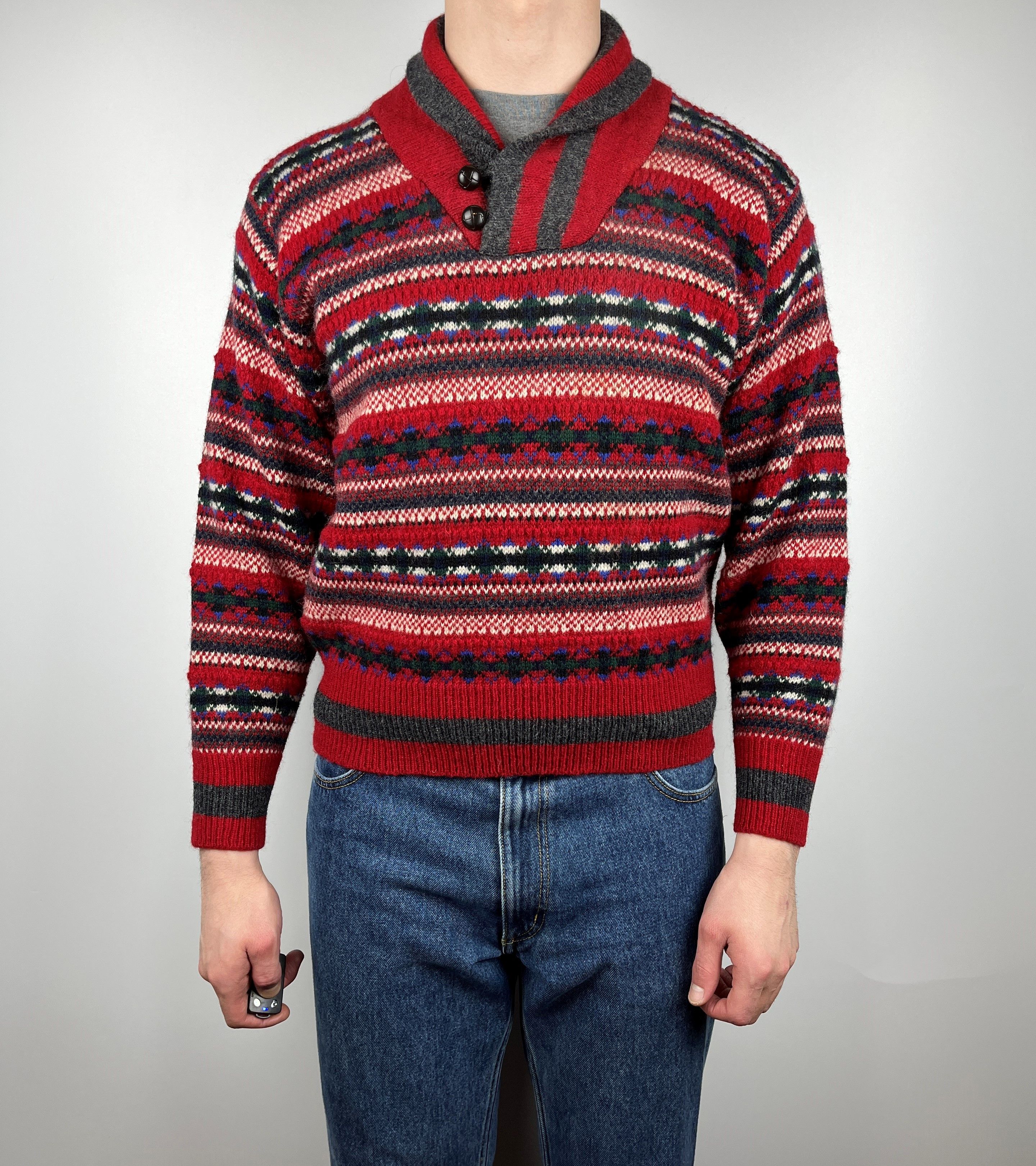 Vintage Vintage Principles Shetland Wool Isle Shawl Sweater Jumper Size US S / EU 44-46 / 1 - 2 Thumbnail