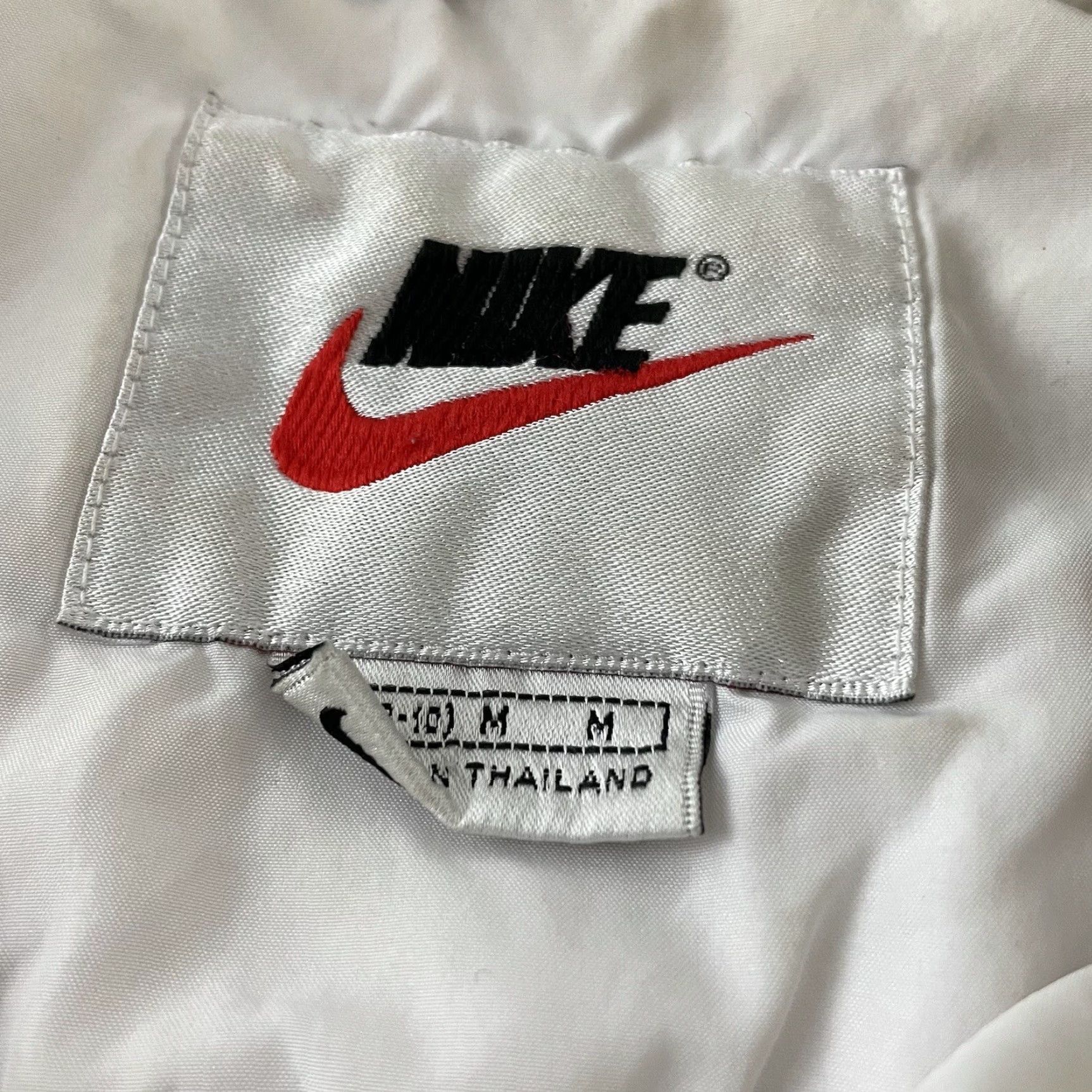 Nike Nike Windbreaker Jacket Women M White Blue Gold Full Zip Lined Nylon VTG Track Windbreaker Size M / US 6-8 / IT 42-44 - 2 Thumbnail