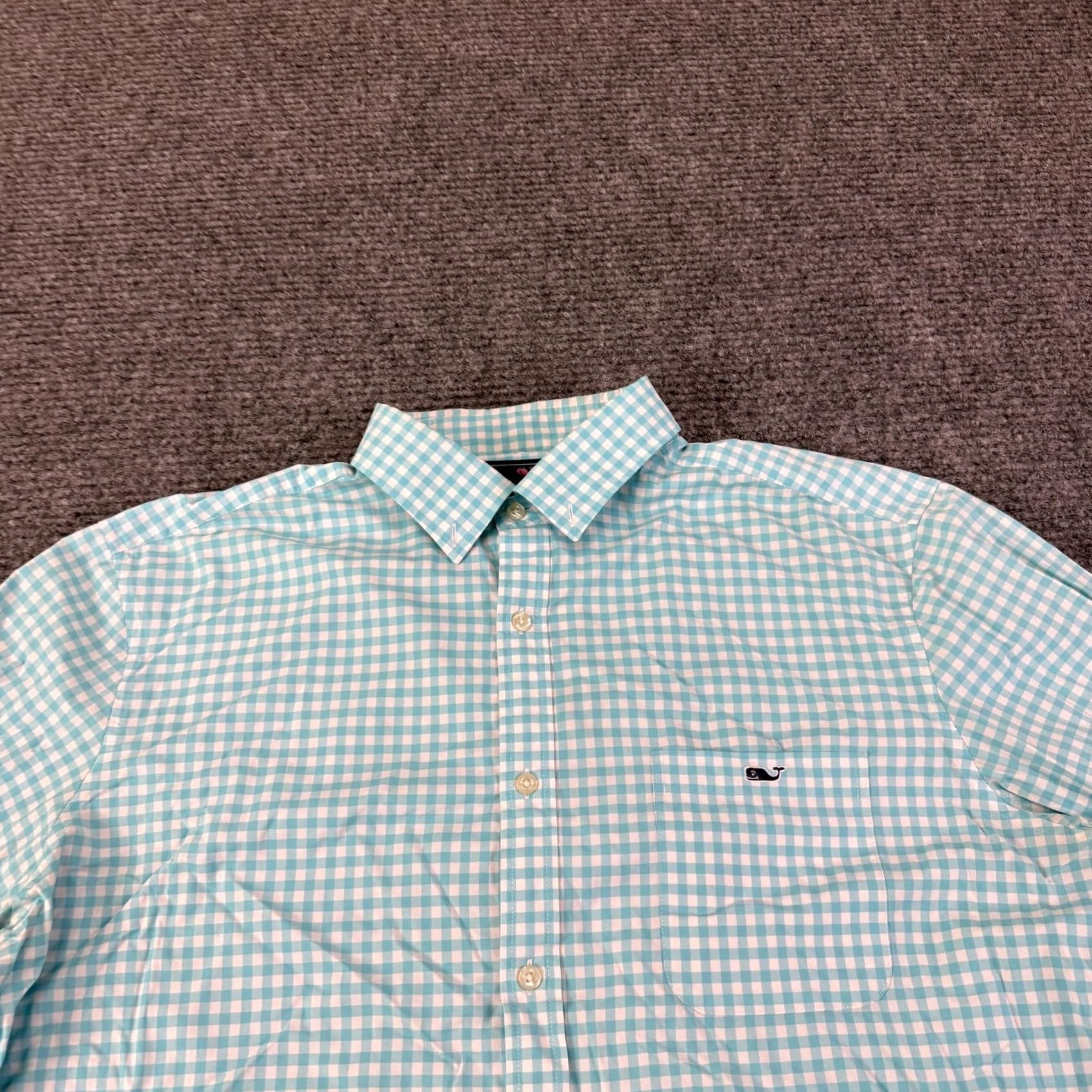 Vineyard Vines Vineyard Vines Performance Long Sleeve Shirt, XL, Blue Check, Stretch, Button-Up, Mens Size US XL / EU 56 / 4 - 3 Thumbnail