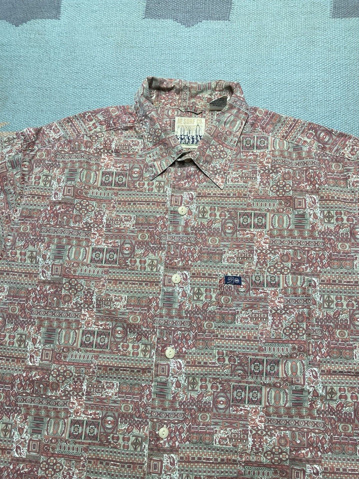 Vintage Vintage button shirt AE surf aztec Hawaiian cotton medium Size US M / EU 48-50 / 2 - 2 Thumbnail