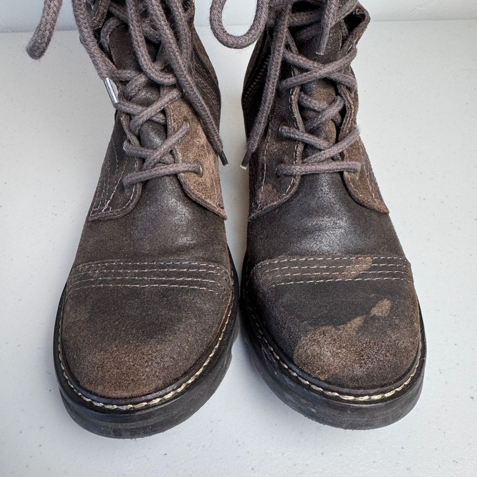 Donald Pliner × Other Donald J Pliner Brown Leather Lace Up Zip Boots - 8.5M Size US 8.5 / IT 38.5 - 3 Thumbnail