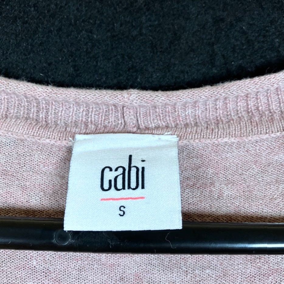 Vintage CAbi Womens Sweater Crew Neck Long Sleeve 100% Cotton Blush Pink Small Regular Pullover Knit Classic Casual workwear Size S / US 4 / IT 40 - 6 Thumbnail