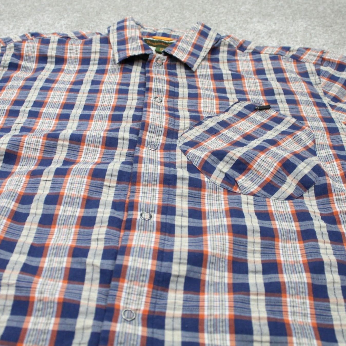 Timberland Timberland Button-Up Shirt Mens Medium Blue Plaid S/S Snap Button Casual Workwear Vintage No Size US M / EU 48-50 / 2 - 4 Thumbnail