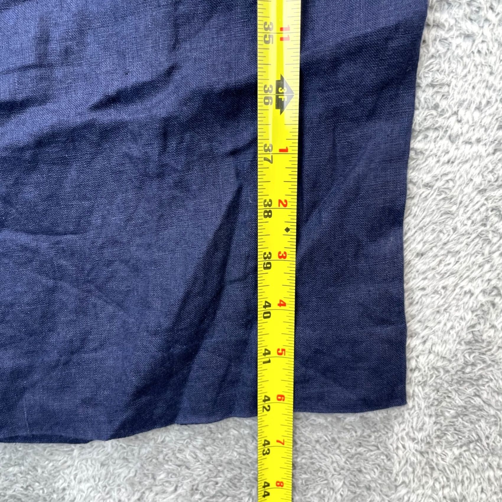 Zara Zara Pants Womens Medium Blue Linen Wide-Leg High Waist Dress Pants Casual Formal Travel Size 30" / US 8 / IT 44 - 5 Thumbnail