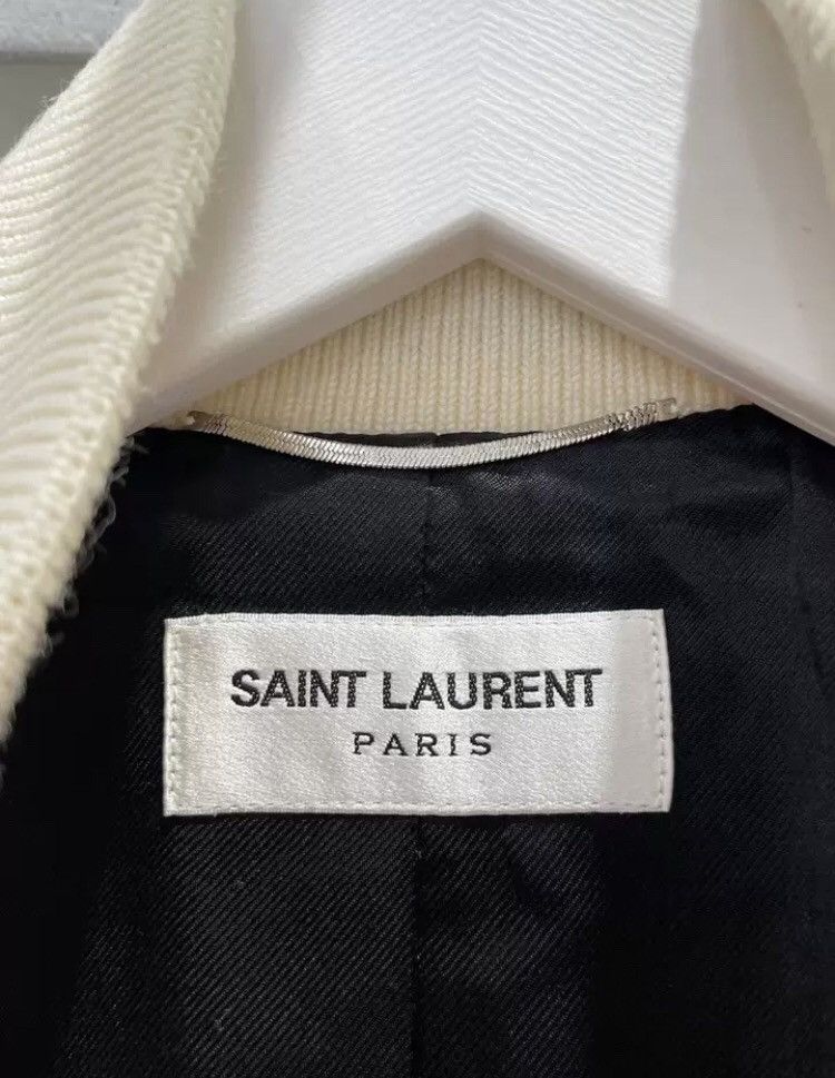 Saint Laurent Paris × Yves Saint Laurent Saint Laruent's latest white patchwork Teddy baseball jacket Size US XS / EU 42 / 0 - 5 Thumbnail