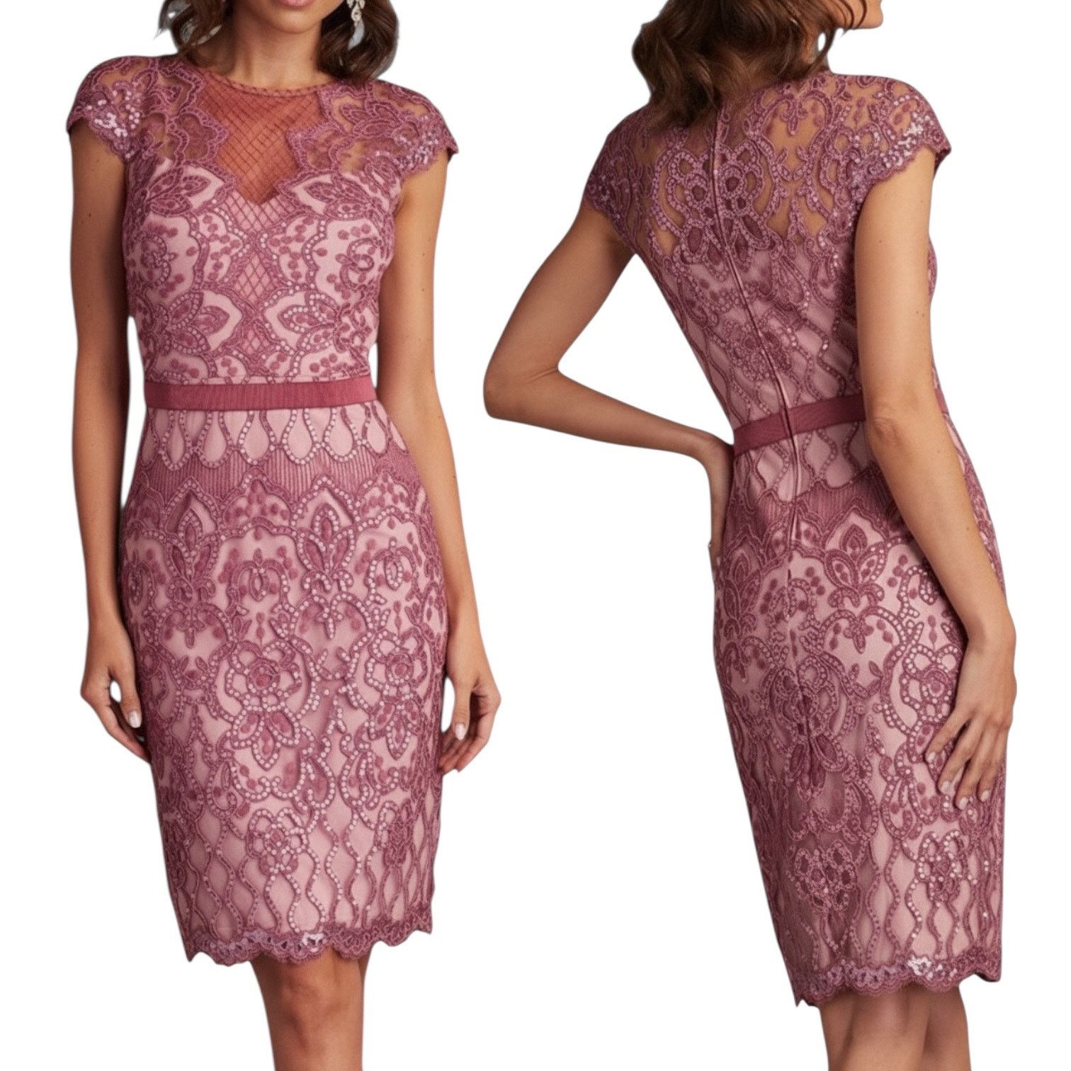 Tadashi Shoji Miranda Sequin Embroidered Cocktail Dress 12