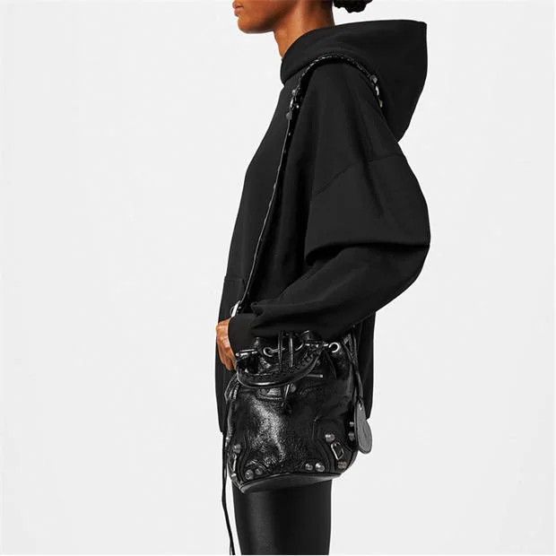 Balenciaga o1g2r1mq0924 Oversized Hoodies in Black Size S / US 4 / IT 40 - 4 Thumbnail