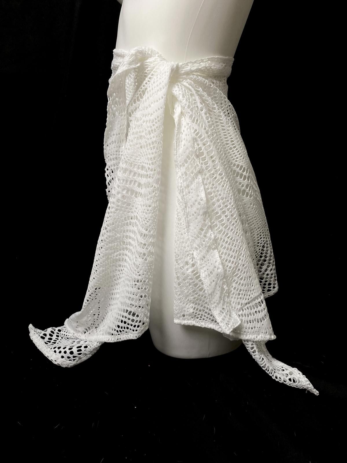 Japanese Brand Y2K White Lace Wrap Up Skirt Size ONE SIZE - 7 Thumbnail