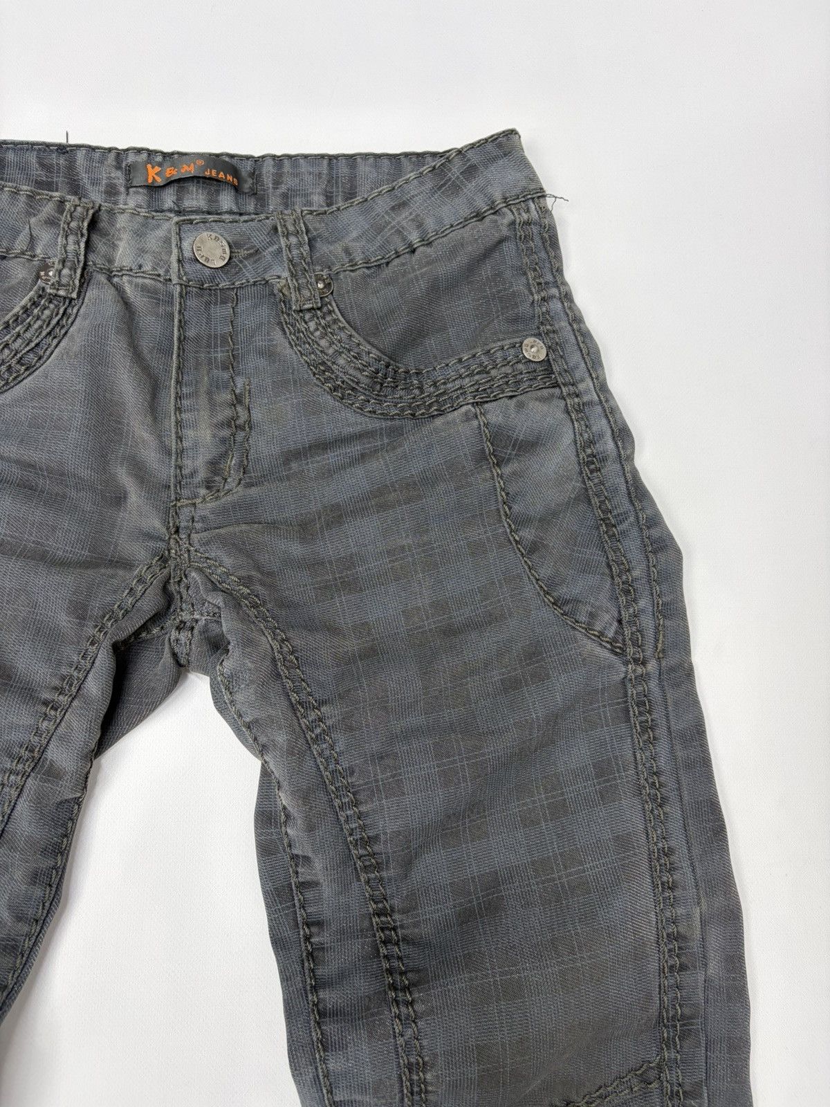 If Six Was Nine Vintage Diesel D&G Style Y2K Biker Panel Denim Jeans Grey Size US 32 / EU 48 - 7 Thumbnail