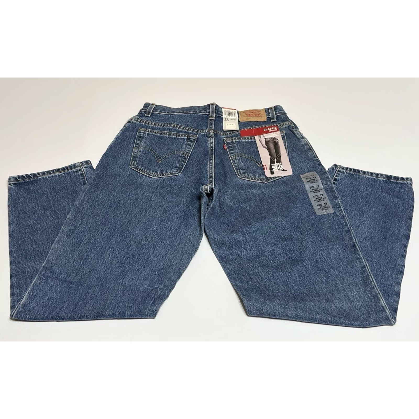 Levi's VINTAGE Levi's 550 Jeans Women 12 30x30 Blue Denim NWT Y2K Relaxed Classic 5-Pocket Button Zip High Rise,Tapered Mens Girls Womens Size 34" / US 12 / IT 48 - 2 Thumbnail