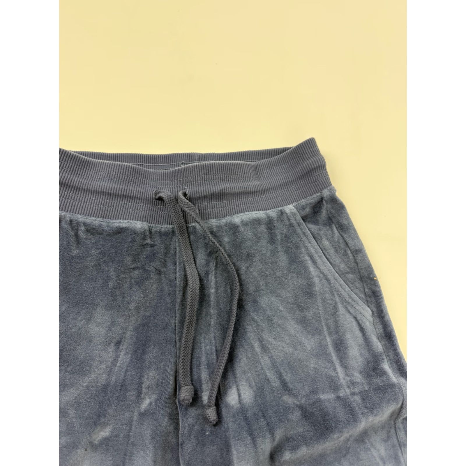 Vintage Aerie Womens Small Blue Velour Flare Leg Sweatpants Drawstring Pockets Relaxed Casual Size 28" / US 6 / IT 42 - 5 Thumbnail