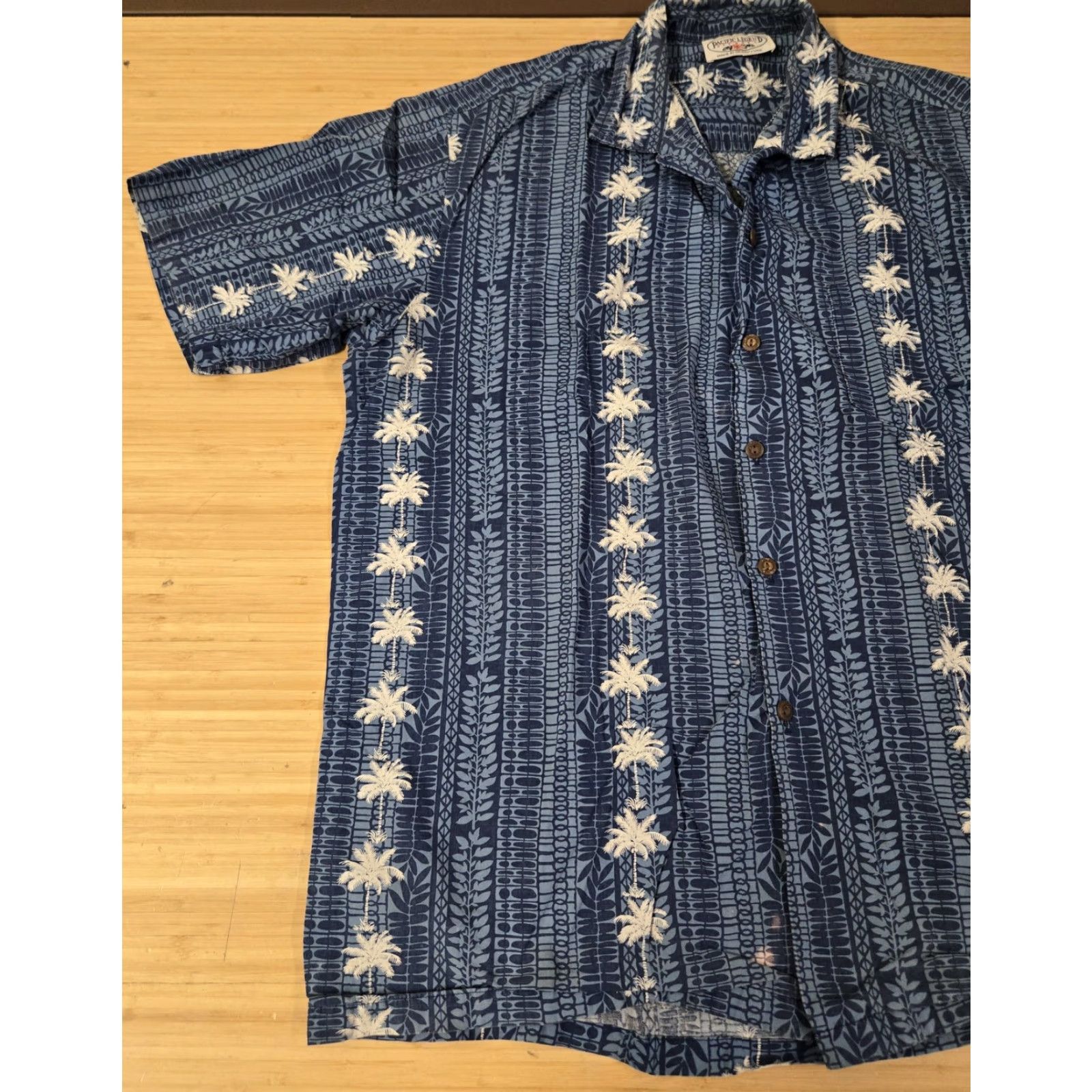 Vintage Pacific Legend Shirt Mens XL Blue Hawaiian Palm Tree Aloha Made in Hawaii USA Size US XL / EU 56 / 4 - 4 Thumbnail