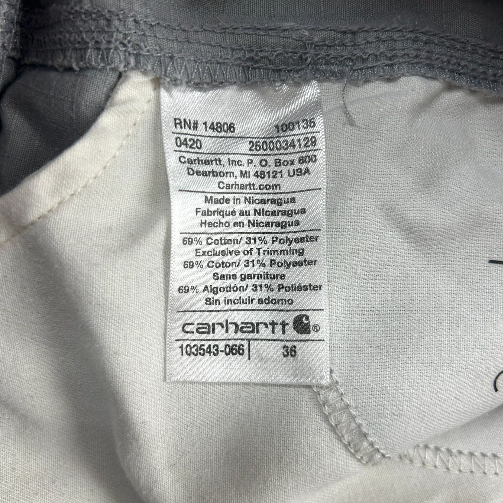 Carhartt Carhartt Shorts Mens 36 Gray Cargo Workwear Cotton Relaxed Fit Logo Ripstop Size US 36 / EU 52 - 4 Thumbnail