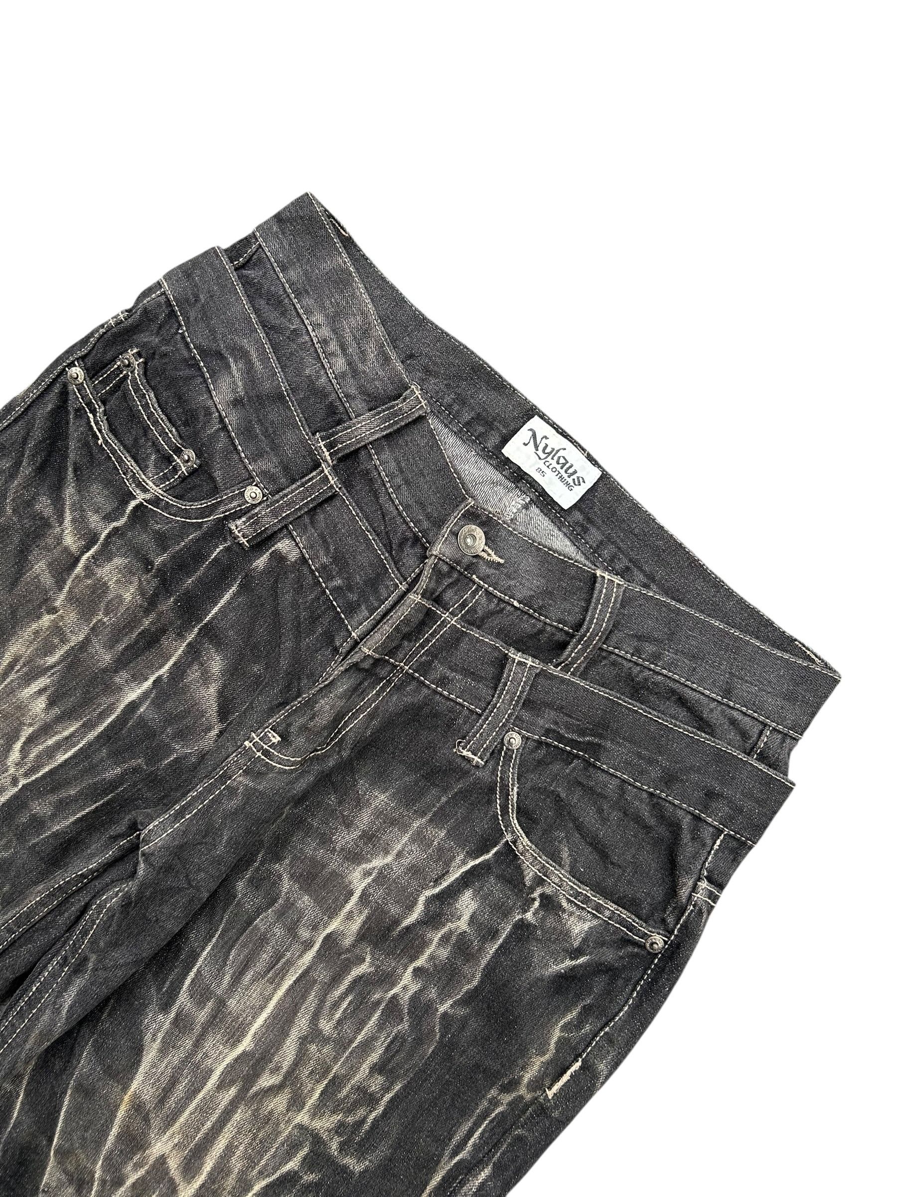 14th Addiction × If Six Was Nine × Le Grande Bleu (L.G.B.) Rare 🔥 NYLAUS Double Waist Japanese Punk Style Denim Jeans Size US 32 / EU 48 - 7 Thumbnail