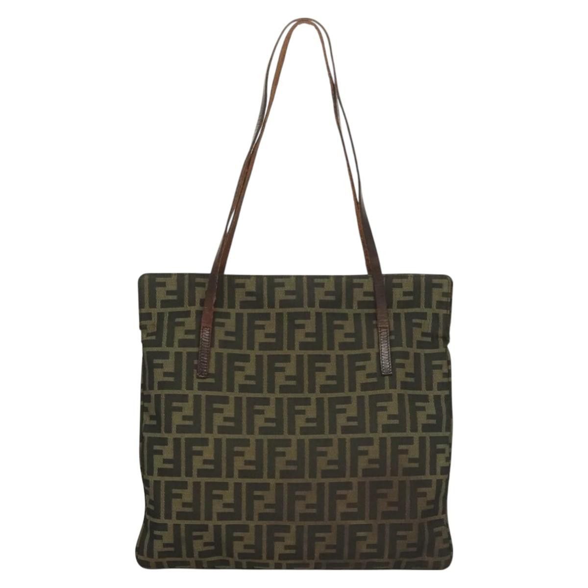 Fendi FENDI Zucca Canvas Shoulder Bag Brown Black Size ONE SIZE - 3 Thumbnail